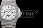 Patek Philippe Nautilus 5740 SS GRF Best Edition White Dial on SS Bracelet A240 Super Clone Watch - Image 4