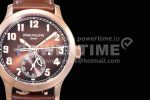 Patek Philippe Calatrava 5524R Pilot Travel Time RG GRF Brown Dial on Brown Leather Strap MIYOTA 9015 Super Clone Watch - Image 4