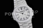 Patek Philippe Nautilus Jumbo 5711 SS TWF Full Paved Diamonds Dial Case and Bracelet A324 Super Clone Watch - Image 2