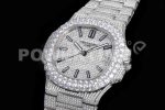 Patek Philippe Nautilus Jumbo 5711 SS TWF Full Paved Diamonds Dial Case and Bracelet A324 Super Clone Watch - Image 3