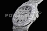 Patek Philippe Nautilus Jumbo 5711 SS TWF Full Paved Diamonds Dial Case and Bracelet A324 Super Clone Watch - Image 6