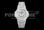 Patek Philippe Nautilus Jumbo Ladies 7021 SS Full Paved Diamonds on Diamonds Plated SS Bracelet MIYOTA 9015 Super Clone Watch