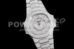 Patek Philippe Nautilus Jumbo Ladies 7021 SS Full Paved Diamonds on Diamonds Plated SS Bracelet MIYOTA 9015 Super Clone Watch - Image 2