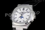 Patek Philippe Nautilus 5726 Complicated SS GRF 1:1 Best Edition Black White Dial on Black Leather Strap A324 Super Clone Watch - Image 3