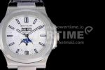 Patek Philippe Nautilus 5726 Complicated SS GRF 1:1 Best Edition Black White Dial on Black Leather Strap A324 Super Clone Watch - Image 4