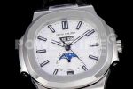 Patek Philippe Nautilus 5726 Complicated SS GRF 1:1 Best Edition Black White Dial on Black Leather Strap A324 Super Clone Watch - Image 5