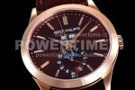 Patek Philippe PP0409C – Annual Cal. Moonphase 5396 RG/LE Brn/Stk GRF MY9015 Super Clone Watch - Image 5