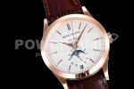 Patek Philippe PP0409D – Annual Cal. Moonphase 5396 RG/LE Wht/Stk GRF MY9015 Super Clone Watch - Image 2