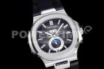 Patek Philippe Nautilus 5726 Complicated SS GRF 1:1 Best Edition Black Textured Dial on Black Rubber Strap A324 Super Clone Watch - Image 2