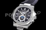 Patek Philippe Nautilus 5726 Complicated SS GRF 1:1 Best Edition Black Textured Dial on Black Rubber Strap A324 Super Clone Watch - Image 3