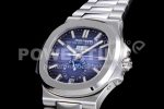 Patek Philippe Nautilus 5726 Complicated SS GRF 1:1 Best Edition Blue Textured Dial on SS Bracelet A324 Super Clone Watch V3 - Image 3