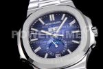 Patek Philippe Nautilus 5726 Complicated SS GRF 1:1 Best Edition Blue Textured Dial on SS Bracelet A324 Super Clone Watch V3 - Image 5