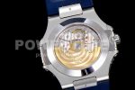 Patek Philippe Nautilus 5726 Complicated SS GRF 1:1 Best Edition Blue Textured Dial on Blue Rubber Strap A324 Super Clone Watch - Image 8