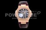 Patek Philippe Nautilus 5711/1R PPF 1:1 Best Edition Brown Textured Dial on Brown Leather Strap 324CS Super Clone Watch