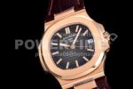 Patek Philippe Nautilus 5711/1R PPF 1:1 Best Edition Brown Textured Dial on Brown Leather Strap 324CS Super Clone Watch - Image 2