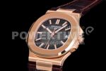 Patek Philippe Nautilus 5711/1R PPF 1:1 Best Edition Brown Textured Dial on Brown Leather Strap 324CS Super Clone Watch - Image 3