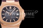 Patek Philippe Nautilus 5711/1R PPF 1:1 Best Edition Brown Textured Dial on Brown Leather Strap 324CS Super Clone Watch - Image 4