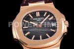 Patek Philippe Nautilus 5711/1R PPF 1:1 Best Edition Brown Textured Dial on Brown Leather Strap 324CS Super Clone Watch - Image 5