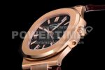 Patek Philippe Nautilus 5711/1R PPF 1:1 Best Edition Brown Textured Dial on Brown Leather Strap 324CS Super Clone Watch - Image 6