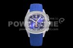 Patek Philippe Aquanaut 5968 SS OMF Best Edition Blue Dial on Blue Rubber Strap A520 Super Clone Watch