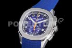 Patek Philippe Aquanaut 5968 SS OMF Best Edition Blue Dial on Blue Rubber Strap A520 Super Clone Watch - Image 3