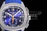 Patek Philippe Aquanaut 5968 SS OMF Best Edition Blue Dial on Blue Rubber Strap A520 Super Clone Watch - Image 4