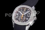 Patek Philippe Aquanaut 5968 SS OMF Best Edition Gray Dial on Black Rubber Strap A520 Super Clone Watch - Image 3