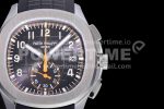 Patek Philippe Aquanaut 5968 SS OMF Best Edition Gray Dial on Black Rubber Strap A520 Super Clone Watch - Image 4