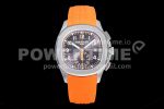 Patek Philippe Aquanaut 5968 SS OMF Best Edition Gray Dial on Orange Rubber Strap A520 Super Clone Watch