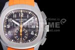 Patek Philippe Aquanaut 5968 SS OMF Best Edition Gray Dial on Orange Rubber Strap A520 Super Clone Watch - Image 4