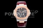 Patek Philippe Nautilus 5712 SS/RG PF Best Edition Gray Dial on Brown Croco Strap A23J Super Clone Watch