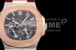 Patek Philippe Nautilus 5712 SS/RG PF Best Edition Gray Dial on Brown Croco Strap A23J Super Clone Watch - Image 4