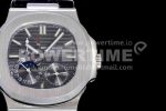 Patek Philippe Nautilus 5712 SS PF Best Edition Gray Dial on Black Leather Strap A23J Super Clone Watch - Image 4