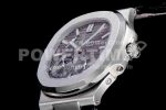 Patek Philippe Nautilus 5712 SS PF Best Edition Gray Dial on Black Leather Strap A23J Super Clone Watch - Image 6