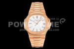 Patek Philippe Nautilus 5711/1R PPF 1:1 Best Edition White Textured Dial on RG Bracelet 324CS Super Clone Watch