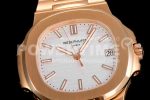 Patek Philippe Nautilus 5711/1R PPF 1:1 Best Edition White Textured Dial on RG Bracelet 324CS Super Clone Watch - Image 5