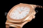 Patek Philippe Nautilus 5711/1R PPF 1:1 Best Edition White Textured Dial on RG Bracelet 324CS Super Clone Watch - Image 6