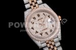 Rolex DateJust 41mm Jumbo SS/RG TWF Roman Scale Full Paved Diamonds Dial and Jubilee Bracelet Super Clone Watch - Image 2