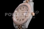 Rolex DateJust 41mm Jumbo SS/RG TWF Roman Scale Full Paved Diamonds Dial and Jubilee Bracelet Super Clone Watch - Image 9