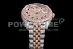 Rolex DateJust 41mm Jumbo SS/RG TWF Roman Scale Full Paved Diamonds Dial and Jubilee Bracelet Super Clone Watch - Image 8
