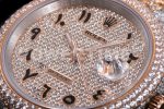 Rolex DateJust 41mm Jumbo SS/RG TWF Roman Scale Full Paved Diamonds Dial and Jubilee Bracelet Super Clone Watch - Image 7