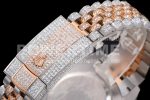 Rolex DateJust 41mm Jumbo SS/RG TWF Roman Scale Full Paved Diamonds Dial and Jubilee Bracelet Super Clone Watch - Image 13