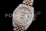 Rolex DateJust 41mm Jumbo SS/RG TWF Full Paved Diamonds Dial and Jubilee Bracelet Super Clone Watch - Image 3