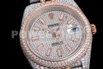 Rolex DateJust 41mm Jumbo SS/RG TWF Full Paved Diamonds Dial and Jubilee Bracelet Super Clone Watch - Image 5