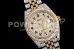 Rolex DateJust 41mm Jumbo SS/YG TWF Roman Scale Full Paved Diamonds Dial and Jubilee Bracelet Super Clone Watch - Image 2