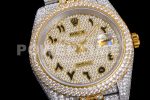 Rolex DateJust 41mm Jumbo SS/YG TWF Roman Scale Full Paved Diamonds Dial and Jubilee Bracelet Super Clone Watch - Image 5