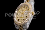 Rolex DateJust 41mm Jumbo SS/YG TWF Roman Scale Full Paved Diamonds Dial and Jubilee Bracelet Super Clone Watch - Image 6