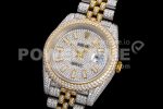 Rolex DateJust 41mm Jumbo SS/YG TWF Full Paved Diamonds Dial and Jubilee Bracelet Super Clone Watch - Image 3
