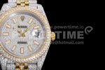 Rolex DateJust 41mm Jumbo SS/YG TWF Full Paved Diamonds Dial and Jubilee Bracelet Super Clone Watch - Image 4
