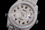 Rolex DateJust 41mm Jumbo SS TWF Roman Scale Full Paved Diamonds Dial and Jubilee Bracelet Super Clone Watch - Image 6